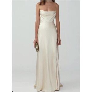 NWT fame and partners‎ strappy gown champagne Size 14 Bridesmaid